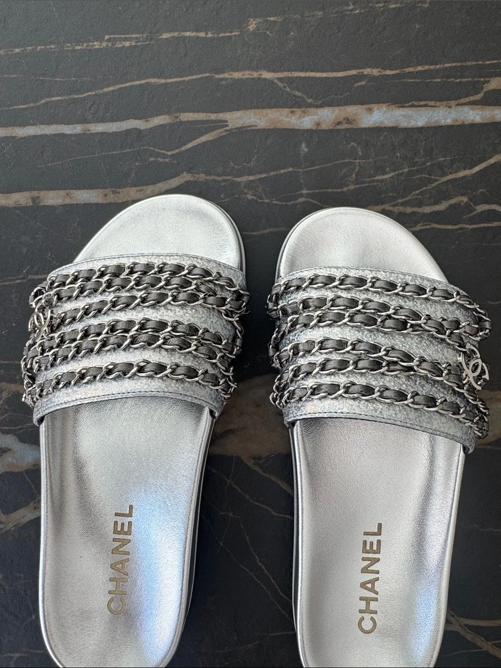 CHANEL slide sandals